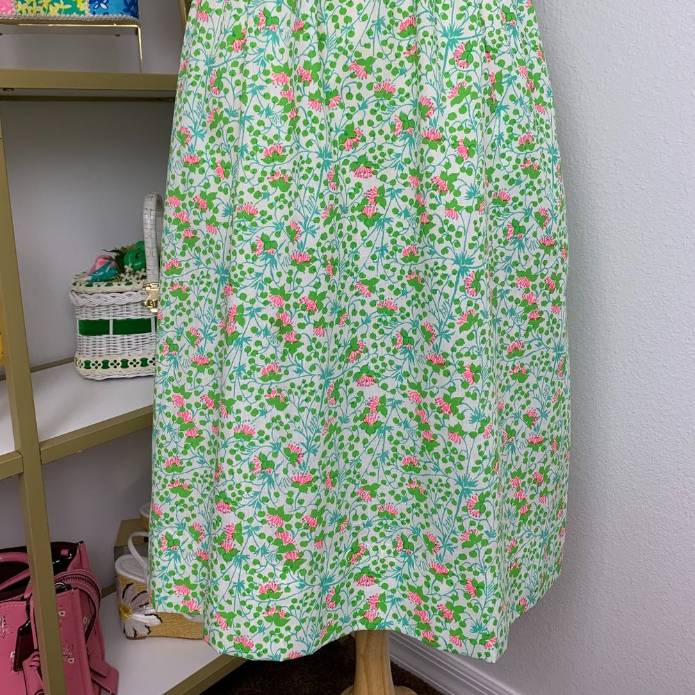 Vintage "The Lilly" Lilly Pulitzer 1960's Pink & Green Floral Dress Size Medium - Picture 3 of 16